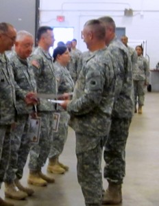 GSDF soldiers receive award certificates for their excellent service to the Georgia Army National Guard.